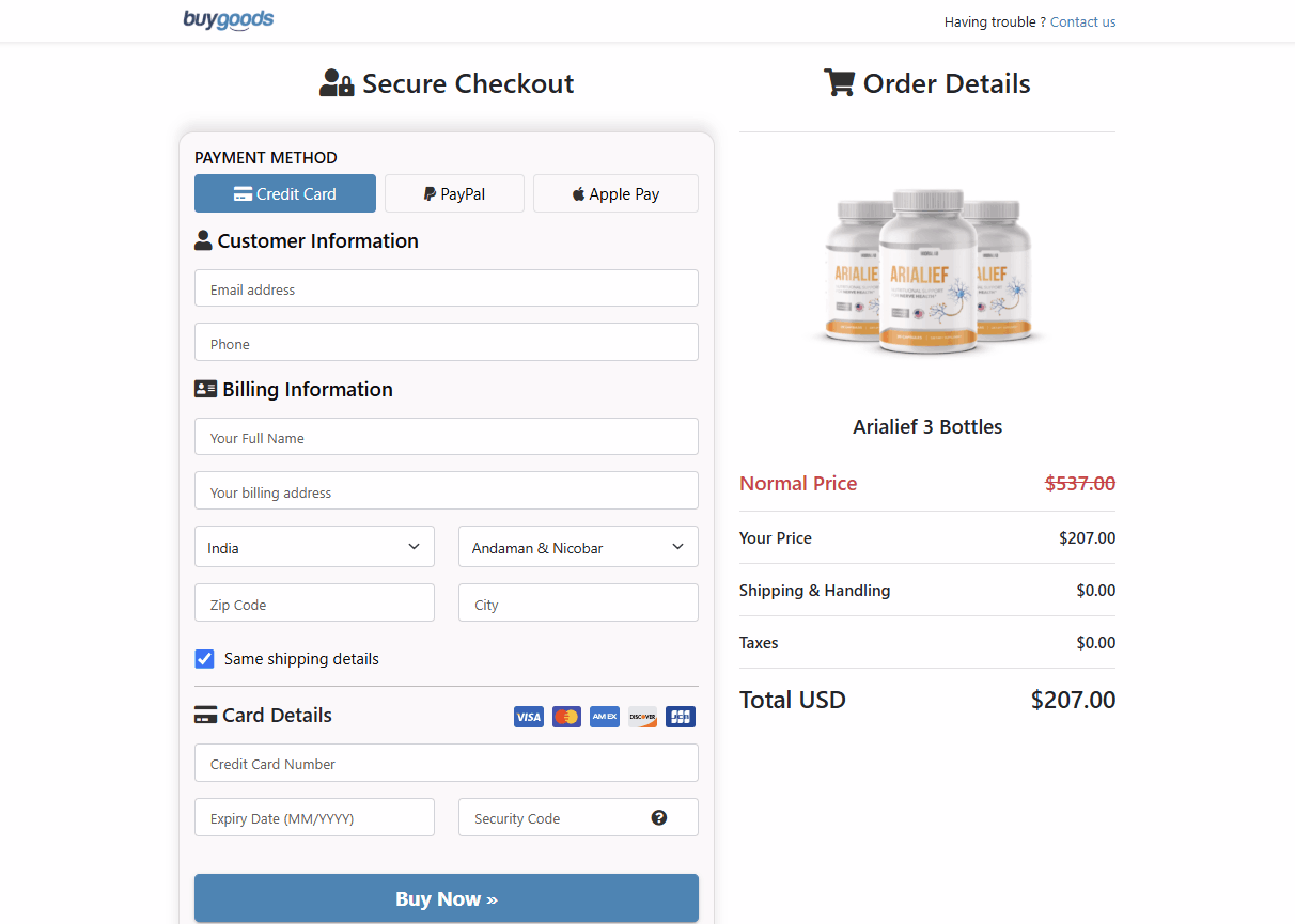 Arialief-Secure-Checkout